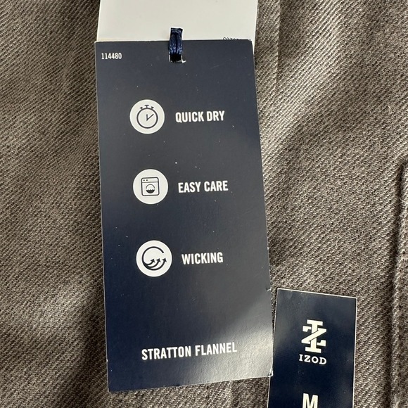 IZOD Mens Stratton Long Sleeve Flannel Med Asphalt 46IZFGB2SR021 Business Casual - Picture 10 of 11